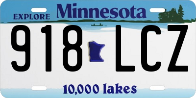 MN license plate 918LCZ