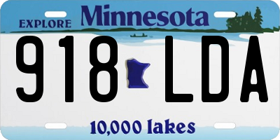 MN license plate 918LDA