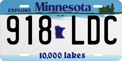 MN license plate 918LDC