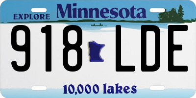 MN license plate 918LDE
