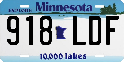 MN license plate 918LDF