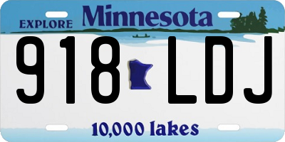 MN license plate 918LDJ