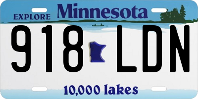 MN license plate 918LDN