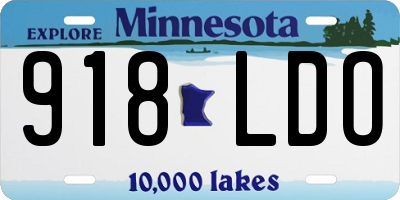 MN license plate 918LDO