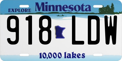 MN license plate 918LDW