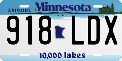 MN license plate 918LDX