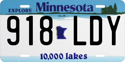 MN license plate 918LDY