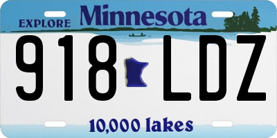 MN license plate 918LDZ
