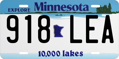 MN license plate 918LEA