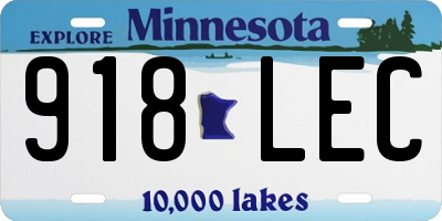 MN license plate 918LEC