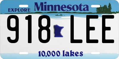 MN license plate 918LEE