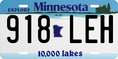 MN license plate 918LEH