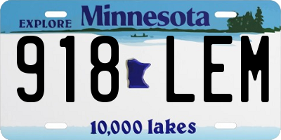 MN license plate 918LEM
