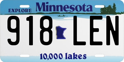 MN license plate 918LEN