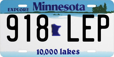 MN license plate 918LEP