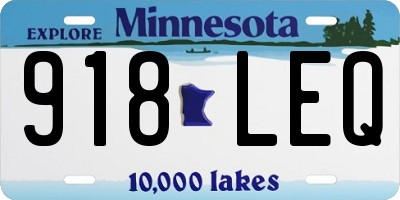 MN license plate 918LEQ