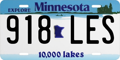MN license plate 918LES