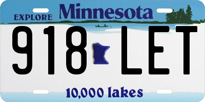 MN license plate 918LET