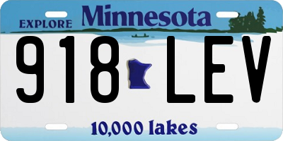 MN license plate 918LEV
