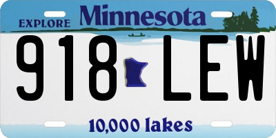 MN license plate 918LEW