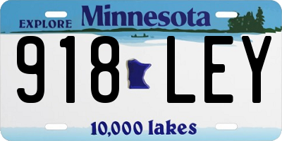 MN license plate 918LEY