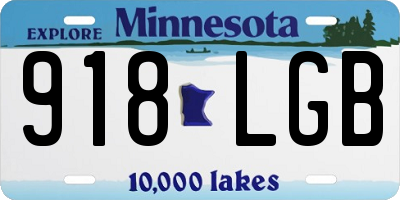 MN license plate 918LGB