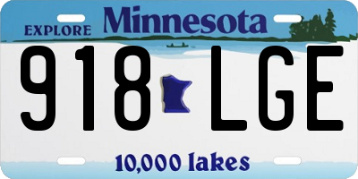 MN license plate 918LGE