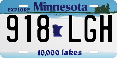 MN license plate 918LGH