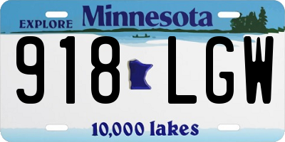 MN license plate 918LGW