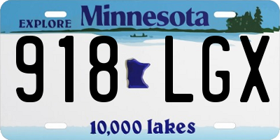 MN license plate 918LGX