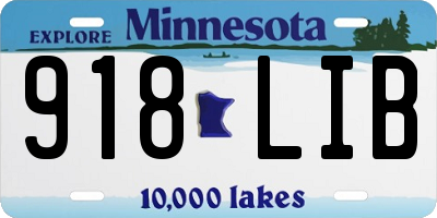 MN license plate 918LIB