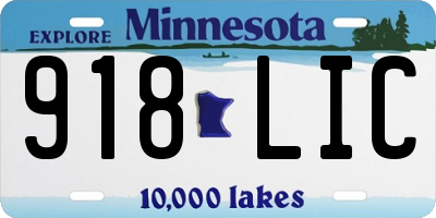 MN license plate 918LIC