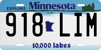 MN license plate 918LIM