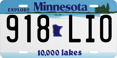 MN license plate 918LIO