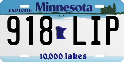 MN license plate 918LIP
