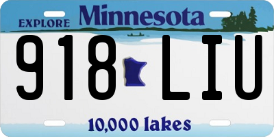 MN license plate 918LIU