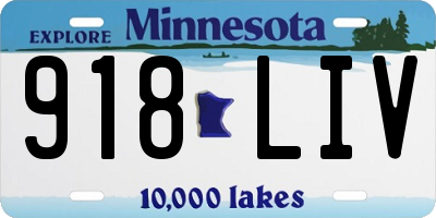 MN license plate 918LIV