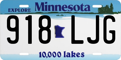 MN license plate 918LJG