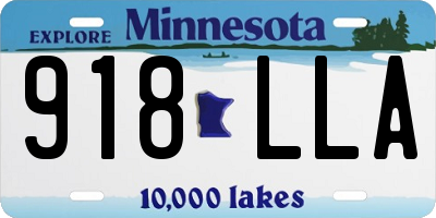 MN license plate 918LLA