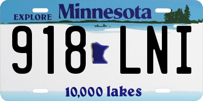 MN license plate 918LNI
