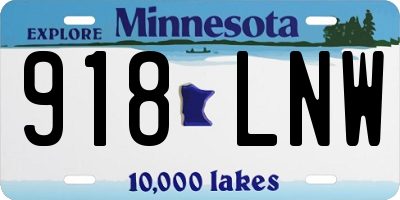 MN license plate 918LNW