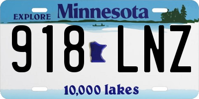 MN license plate 918LNZ