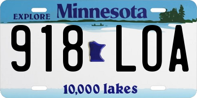 MN license plate 918LOA