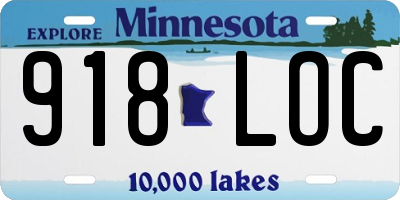 MN license plate 918LOC