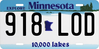 MN license plate 918LOD