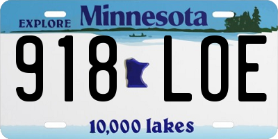 MN license plate 918LOE