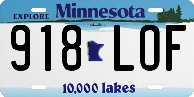 MN license plate 918LOF