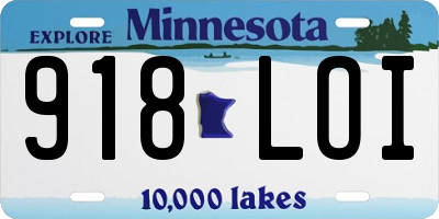 MN license plate 918LOI