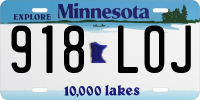 MN license plate 918LOJ