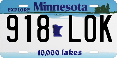 MN license plate 918LOK